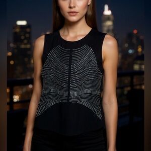 A.L.C. 2013 Black sleeveless top with silver studded design